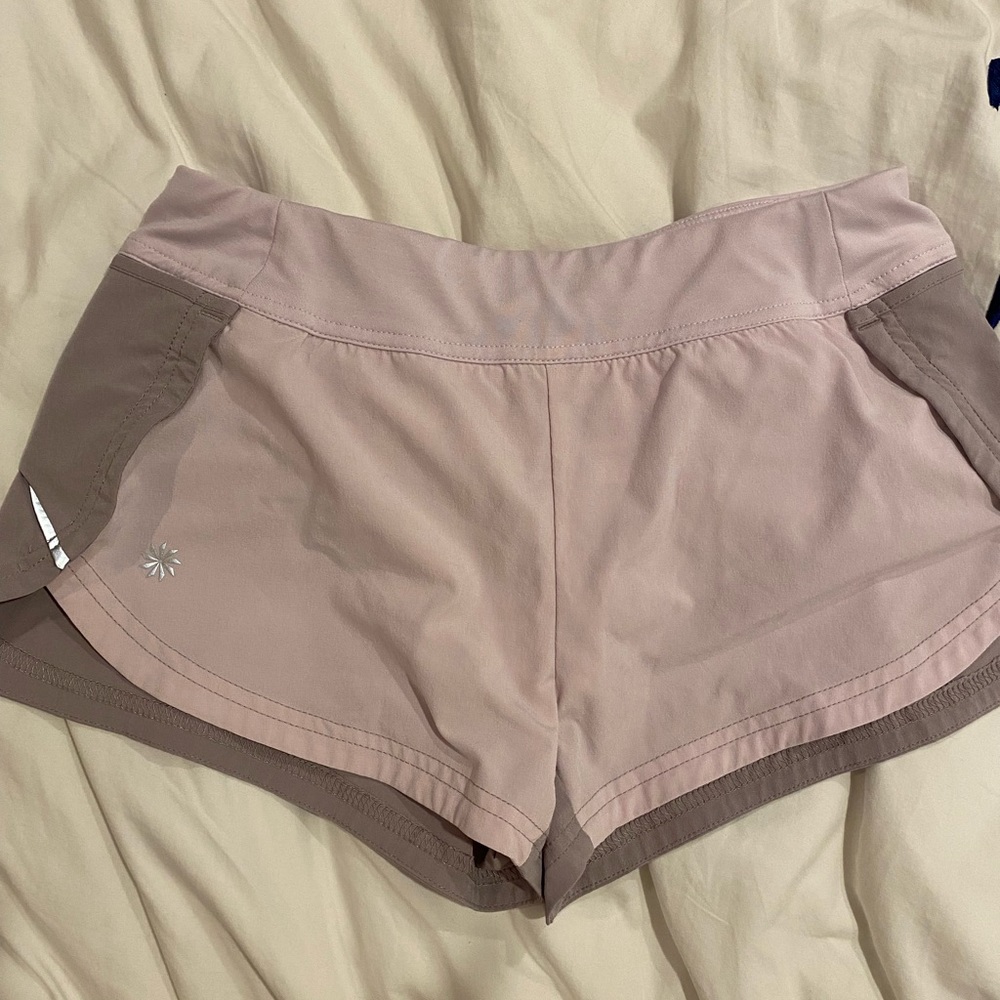 Athleta Girl purple and grey lululemon shorts